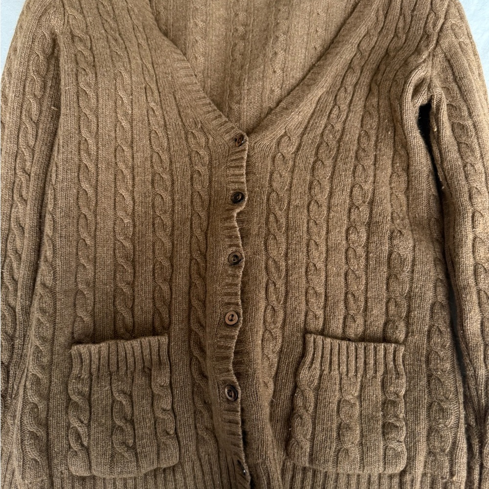 J. Crew Cable Knit Cardigan in Tan - Picture 5 of 5